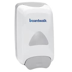 Boardwalk Manual Soap Dispenser, White/Gray, Wall-Mount