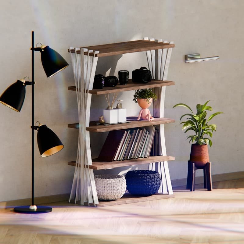 LED Floor Lamp, Adjustable, Black