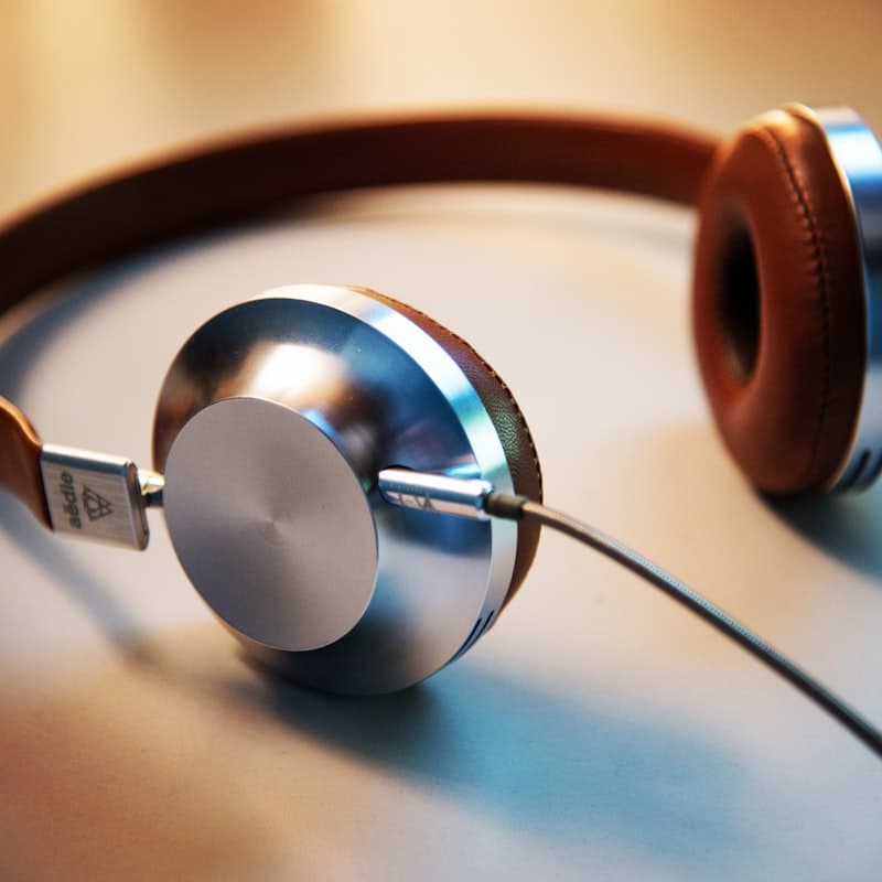 Over-Ear Wired Headphones, Leather Ear Cups